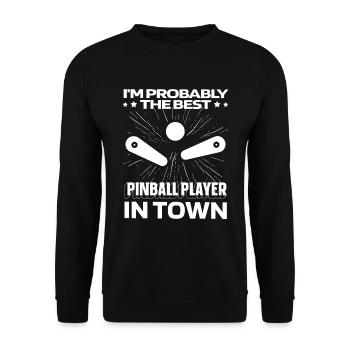 Pinball Lustig - Unisex Pullover - Schwarz - Vorne - Alina (178cm) & Michal (187cm)