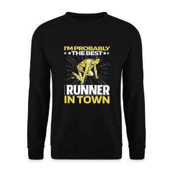 Coureur Joggeur Coureur Course drôle - Sweat-shirt Unisexe - noir - Devant - Alina (178cm) & Michal (187cm)