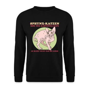 Sphynx Cat Cat Owner Cat Owner Gift - Unisex Sweatshirt - black - Front - Alina (178cm) & Michal (187cm)