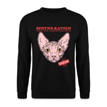 Sphynx Cat Cat Owner Cat Gift - Unisex Sweatshirt - black - Front - Alina (178cm) & Michal (187cm)