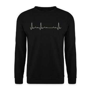Hangglider. Heart. Love. EKG. Pulse. Beat. - Unisex Sweatshirt - black - Front - Alina (178cm) & Michal (187cm)