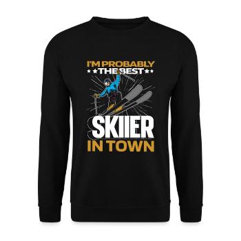 Skiing Apres Ski Fun - Unisex Sweatshirt - black - Front - Alina (178cm) & Michal (187cm)
