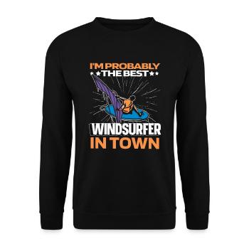 Windsurfing Windsurfer Funny - Unisex Sweatshirt - black - Front - Alina (178cm) & Michal (187cm)