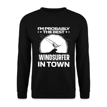Windsurfing Windsurfer Funny - Unisex Sweatshirt - black - Front - Alina (178cm) & Michal (187cm)