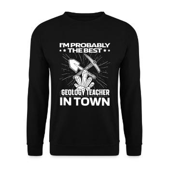 Geology Geologist Lustig - Unisex Sweatshirt - black - Front - Alina (178cm) & Michal (187cm)