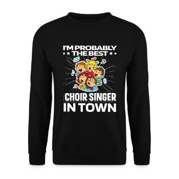 Choir Singer Lustig - Unisex Sweatshirt - black - Front - Alina (178cm) & Michal (187cm)