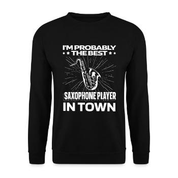 Saxophone Saxophone Funny - Unisex Sweatshirt - black - Front - Alina (178cm) & Michal (187cm)