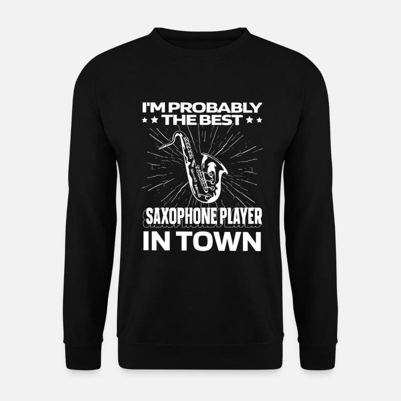 Saxophon Saxofon Witzig - Unisex Pullover - Schwarz