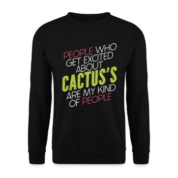 Kaktus Garten Sukkulenten - Unisex Pullover - Schwarz - Vorne - Alina (178cm) & Michal (187cm)