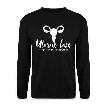 Hysterectomy Lustig - Unisex Sweatshirt - black - Front - Alina (178cm) & Michal (187cm)
