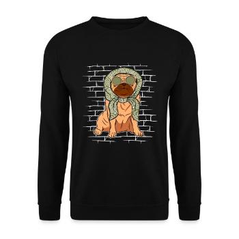 Carlin Chien Lunettes de soleil Echarpe - Sweat-shirt Unisexe - noir - Devant - Alina (178cm) & Michal (187cm)