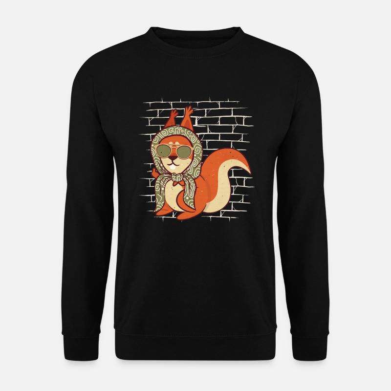 Squirrel Sunglasses Scarf - Unisex Sweatshirt - black