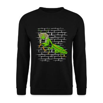 Mantis Gottesanbeterin Sonnenbrillenschal - Unisex Pullover - Schwarz - Vorne - Alina (178cm) & Michal (187cm)