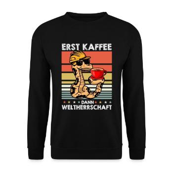 Boa Constrictor Schlange Sonnenbrille Kaffee - Unisex Pullover - Schwarz - Vorne - Alina (178cm) & Michal (187cm)