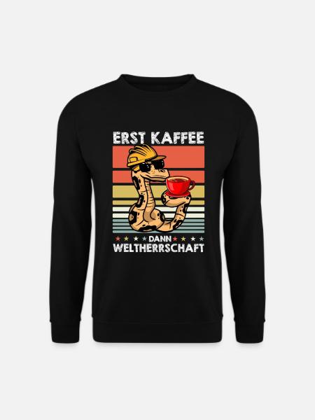 Boa Constrictor Schlange Sonnenbrille Kaffee - Unisex Pullover - Schwarz