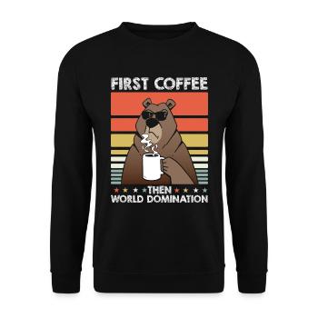 Grizzly Bear Brown Bear Coffee Sunglasses - Unisex Sweatshirt - black - Front - Alina (178cm) & Michal (187cm)