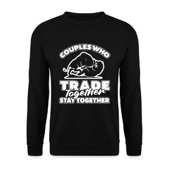 Paire Day Trading Day Trader - Sweat-shirt Unisexe - noir - Devant - Alina (178cm) & Michal (187cm)