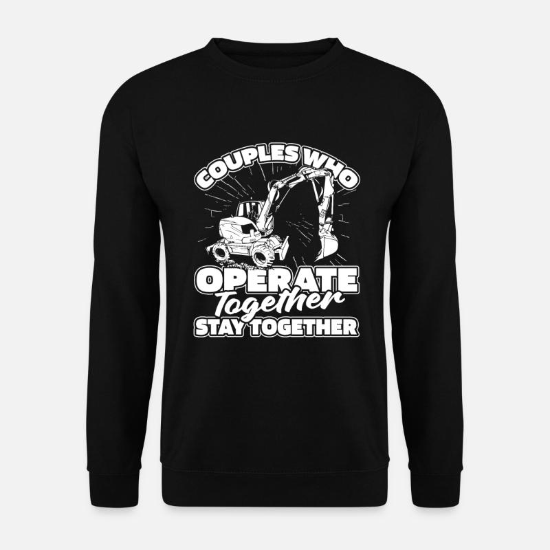 Baggerfahrer Paar - Unisex Pullover - Schwarz