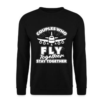 Flugbegleiter Stewardess Paar - Unisex Pullover - Schwarz - Vorne - Alina (178cm) & Michal (187cm)