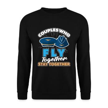 Flugbegleiter Stewardess Paar - Unisex Pullover - Schwarz - Vorne - Alina (178cm) & Michal (187cm)