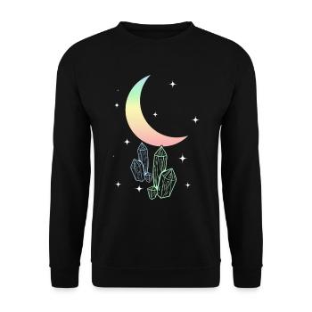 Pastel Goth Mond Aesthetic Kawaii - Unisex Pullover - Schwarz - Vorne - Alina (178cm) & Michal (187cm)