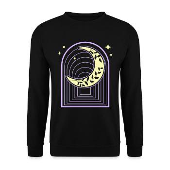 Sichel Pastel Goth Mond Hexenhaft - Unisex Pullover - Schwarz - Vorne - Alina (178cm) & Michal (187cm)