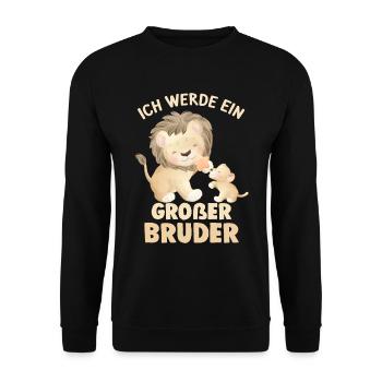 Großer Bruder Löwen - Unisex Pullover - Schwarz - Vorne - Alina (178cm) & Michal (187cm)