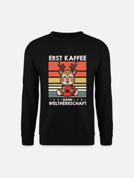 Hirsch Kaffee - Unisex Pullover - Schwarz