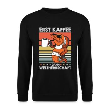 Clownfisch Kaffee Sonnenbrille - Unisex Pullover - Schwarz - Vorne - Alina (178cm) & Michal (187cm)