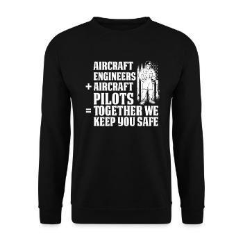 Flugzeug Mechaniker Lustig - Unisex Pullover - Schwarz - Vorne - Alina (178cm) & Michal (187cm)
