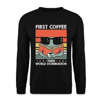 Lunettes de soleil Frog Toad Coffee - Sweat-shirt Unisexe - noir - Devant - Alina (178cm) & Michal (187cm)