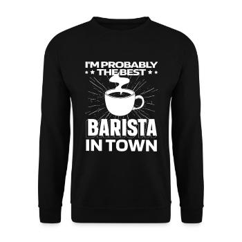 Barista Coffee - Unisex Sweatshirt - black - Front - Alina (178cm) & Michal (187cm)