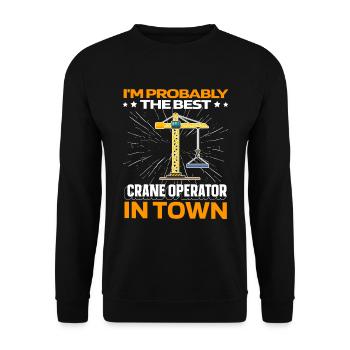 Crane driver Crane operator - Unisex Sweatshirt - black - Front - Alina (178cm) & Michal (187cm)
