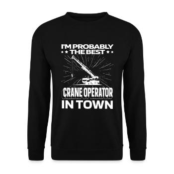 Crane driver Crane operator truck - Unisex Sweatshirt - black - Front - Alina (178cm) & Michal (187cm)