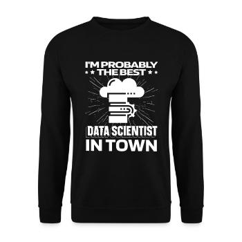 Data Science Data Analyst Server - Unisex Sweatshirt - black - Front - Alina (178cm) & Michal (187cm)