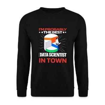 Data Science Data Analyst Lustig - Unisex Sweatshirt - black - Front - Alina (178cm) & Michal (187cm)