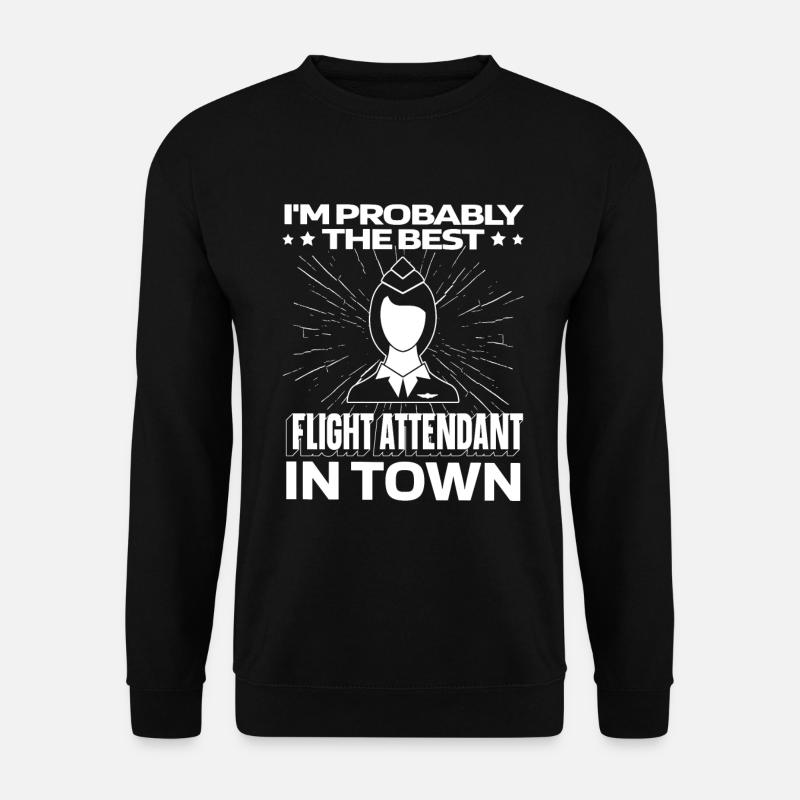 Flugbegleiter Stewardess Lustig - Unisex Pullover - Schwarz