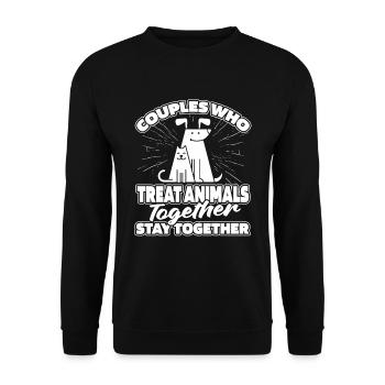 Tierarzt Veterinär Paar - Unisex Pullover - Schwarz - Vorne - Alina (178cm) & Michal (187cm)