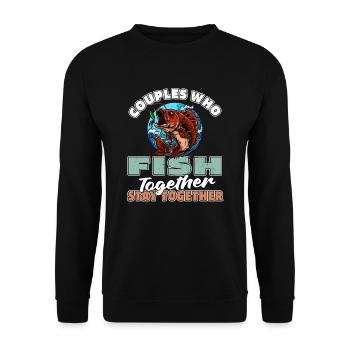 Angler Fishing Couple - Unisex Sweatshirt - black - Front - Alina (178cm) & Michal (187cm)
