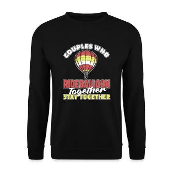 Heißluftballon Ballonfahren Paar - Unisex Pullover - Schwarz - Vorne - Alina (178cm) & Michal (187cm)
