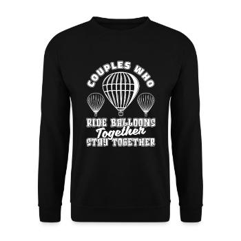 Heißluftballon Ballonfahren Paar - Unisex Pullover - Schwarz - Vorne - Alina (178cm) & Michal (187cm)