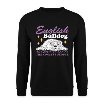 English Bulldog Dog English Bulldog Gift - Unisex Sweatshirt - black - Front - Alina (178cm) & Michal (187cm)