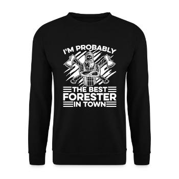 Woodchipper Forestry Worker Lumberjack Axe - Unisex Sweatshirt - black - Front - Alina (178cm) & Michal (187cm)