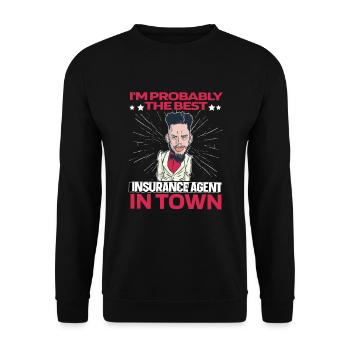 Insurance Advisor Insurance Broker Lustig - Unisex Sweatshirt - black - Front - Alina (178cm) & Michal (187cm)