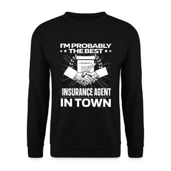 Insurance Advisor Insurance Broker Lustig - Unisex Sweatshirt - black - Front - Alina (178cm) & Michal (187cm)