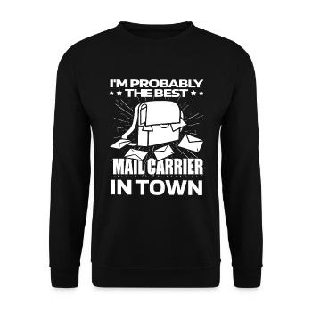 Postman Postman Lustig - Unisex Sweatshirt - black - Front - Alina (178cm) & Michal (187cm)