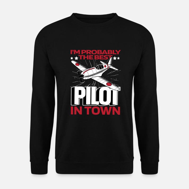 Airplane Pilot Funny - Unisex Sweatshirt - black