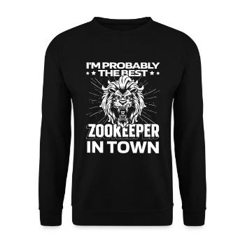 Zookeeper Zookeeper Lion - Unisex Sweatshirt - black - Front - Alina (178cm) & Michal (187cm)