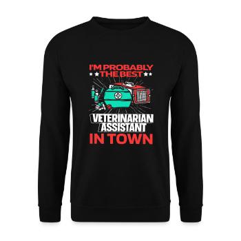 Tierarzthelfer Tierarzthelferin Lustig - Unisex Pullover - Schwarz - Vorne - Alina (178cm) & Michal (187cm)