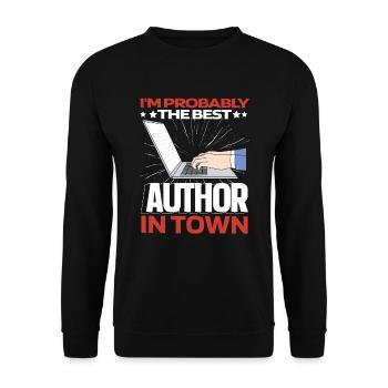 Schriftsteller Autor Lustig - Unisex Pullover - Schwarz - Vorne - Alina (178cm) & Michal (187cm)